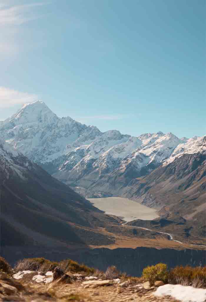 Snowy mountains New Zealand